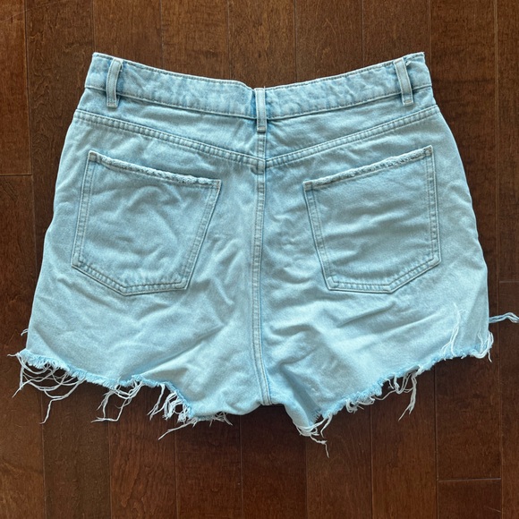 Zara denim cutoff shorts, light wash, size 12 - Picture 2 of 3